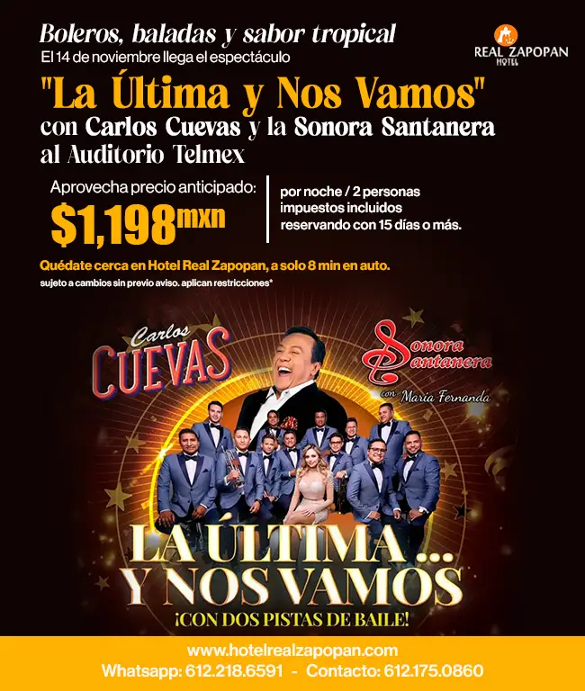 Hospedaje Hotel Real Zapopan. Hotel en Zapopan Jalisco, Concierto La Última y nos vamos