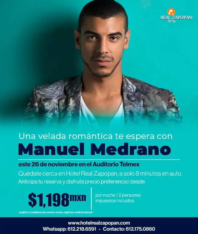 Hospedaje Hotel Real Zapopan. Hotel en Zapopan Jalisco, Concierto Mamnuel Medrano