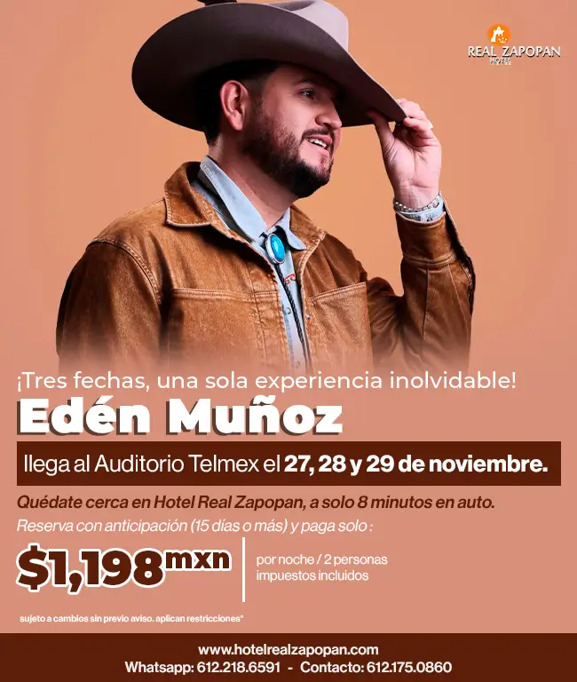 Hospedaje Hotel Real Zapopan. Hotel en Zapopan Jalisco, Concierto Edén Muñoz